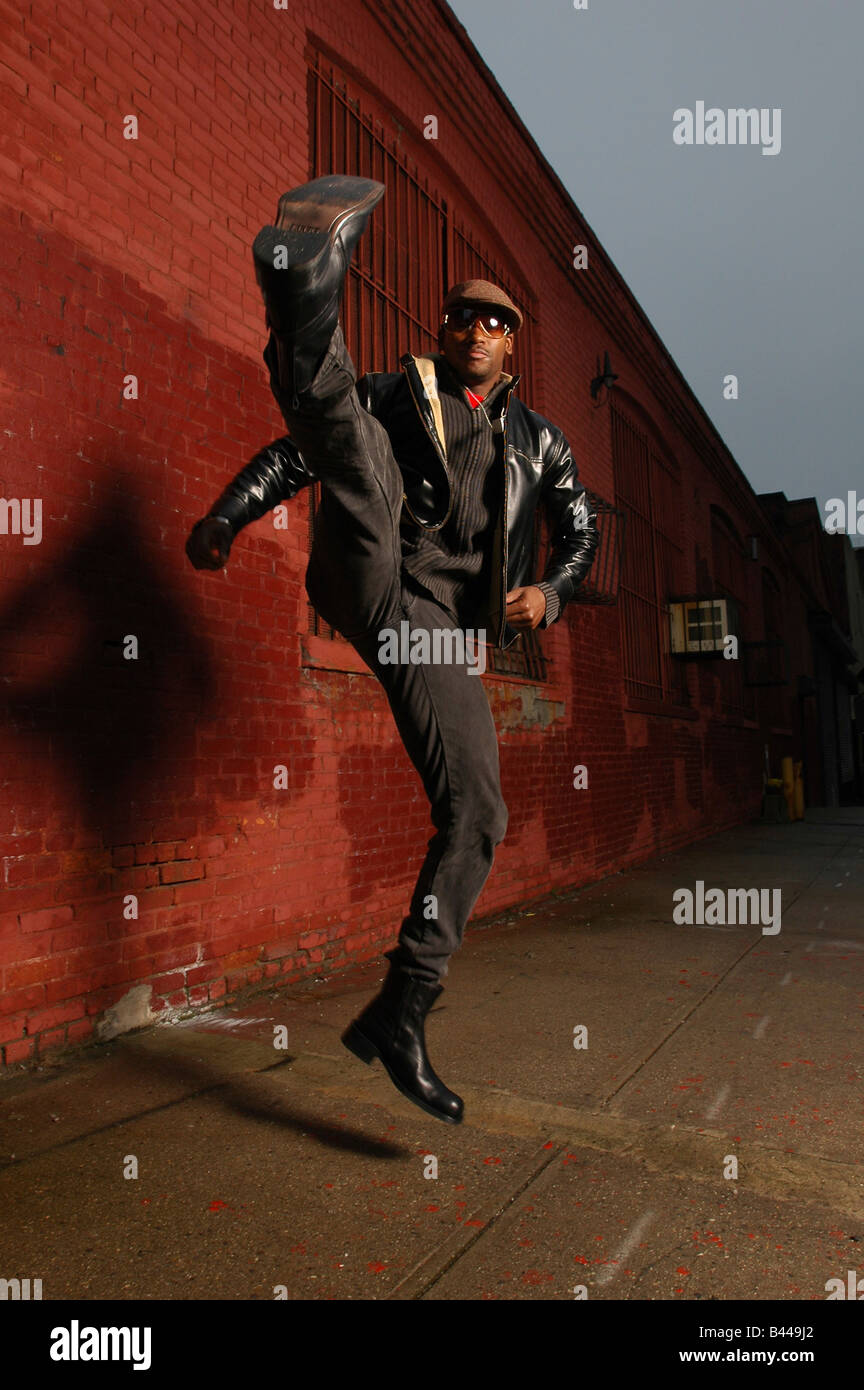 Jump. Martial arts pose Stock Photo Alamy