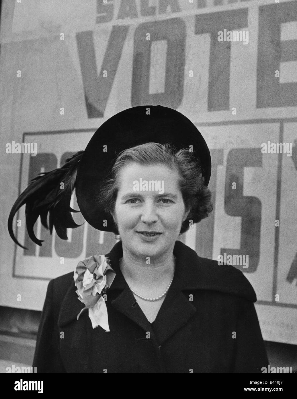 Margaret Roberts Maggie Thatcher a Conservative candidate for Dartford in Kent aged 26 November 1951 Stock Photo