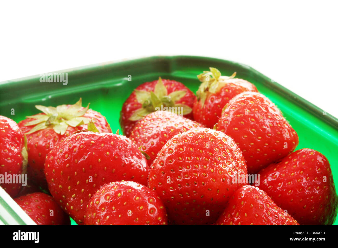 Fresh Ripe Juicy Strawberries Isolated Agianst A White Background With ...