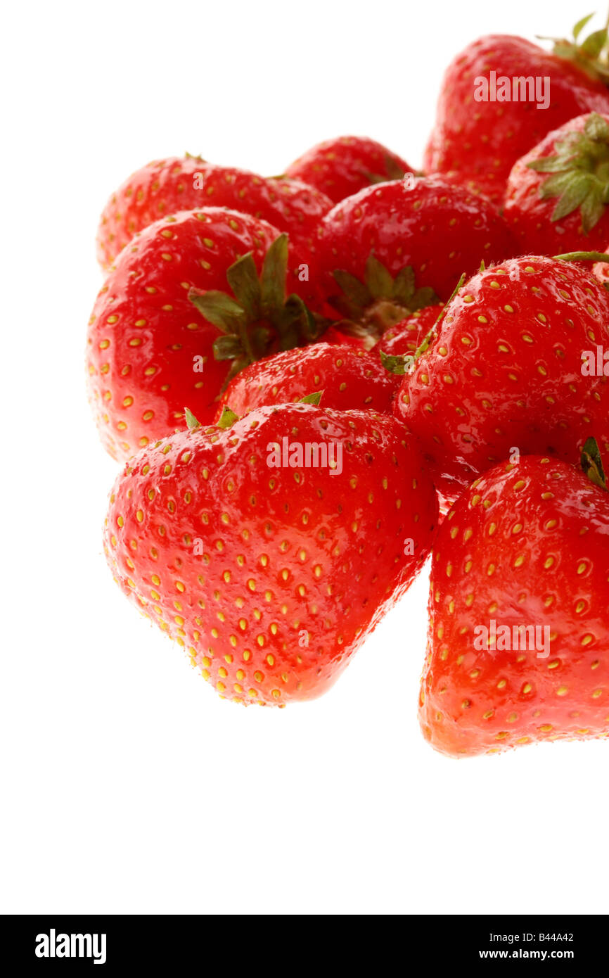 Fresh Ripe Juicy Strawberries Isolated Agianst A White Background With ...