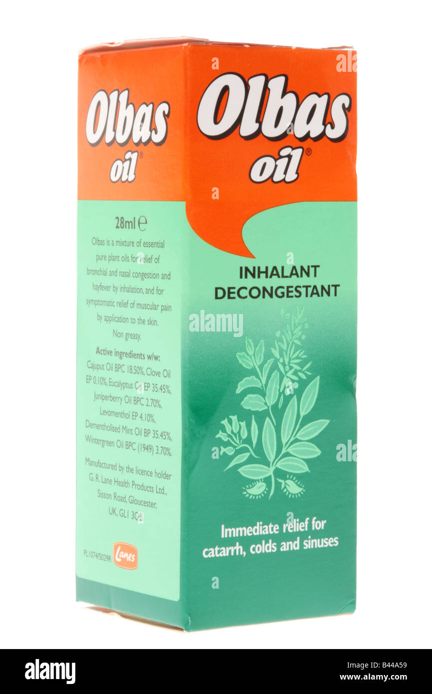 Bottle of Olbas Oil Stock Photo Alamy