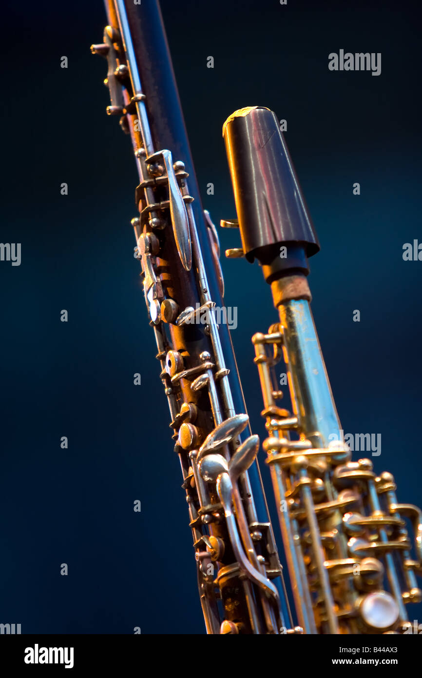 Soprano Saxophone woodwind detail Stock Photo Alamy