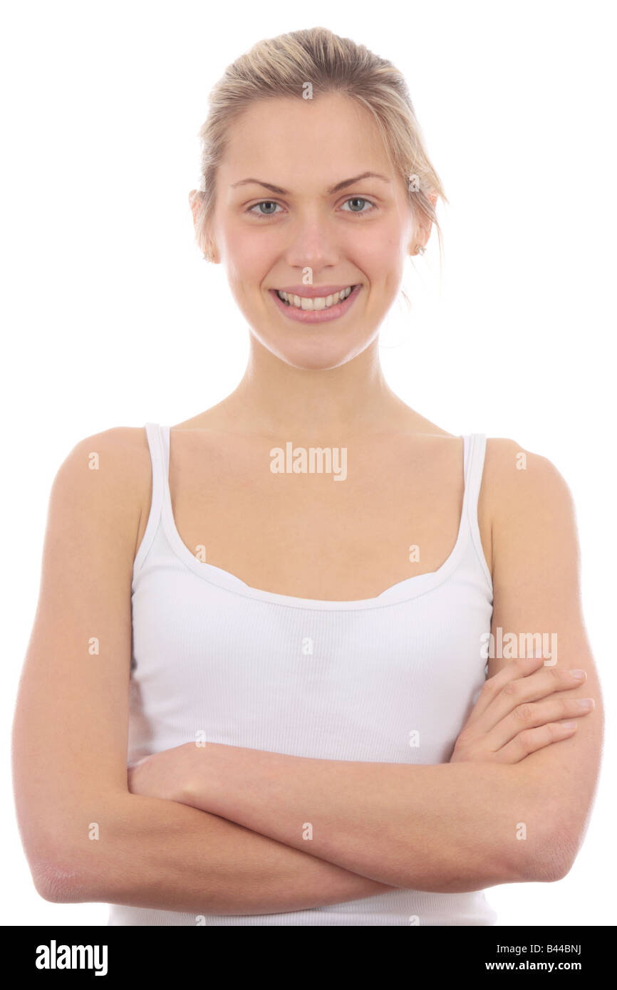 Happy Young Woman Model Released Stock Photo - Alamy