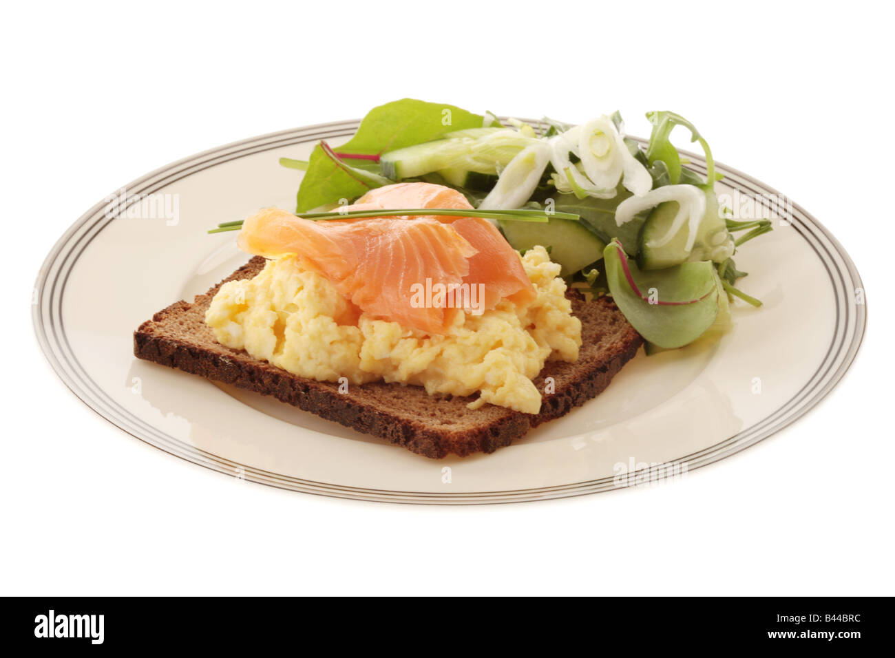 Smoked Salmon and Scrambled Egg on Toast Stock Photo Alamy