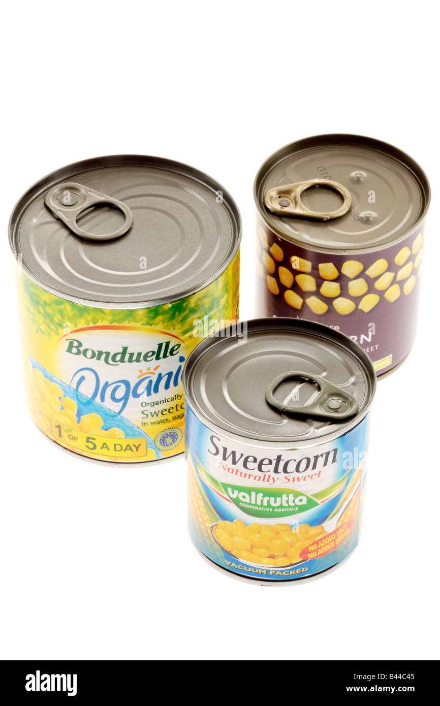 Tins of Sweetcorn Stock Photo Alamy