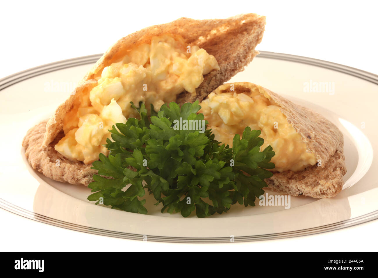 Egg Mayonnaise With Wholemeal Pitta Bread Stock Photo Alamy