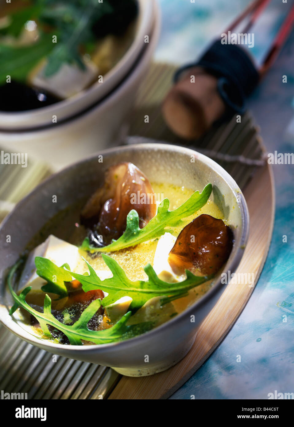 Tofu and black mushroom soup Stock Photo - Alamy