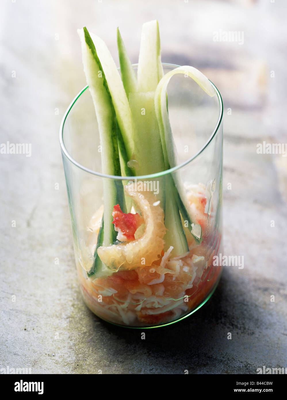 Crab meat and cucumber salad Stock Photo - Alamy