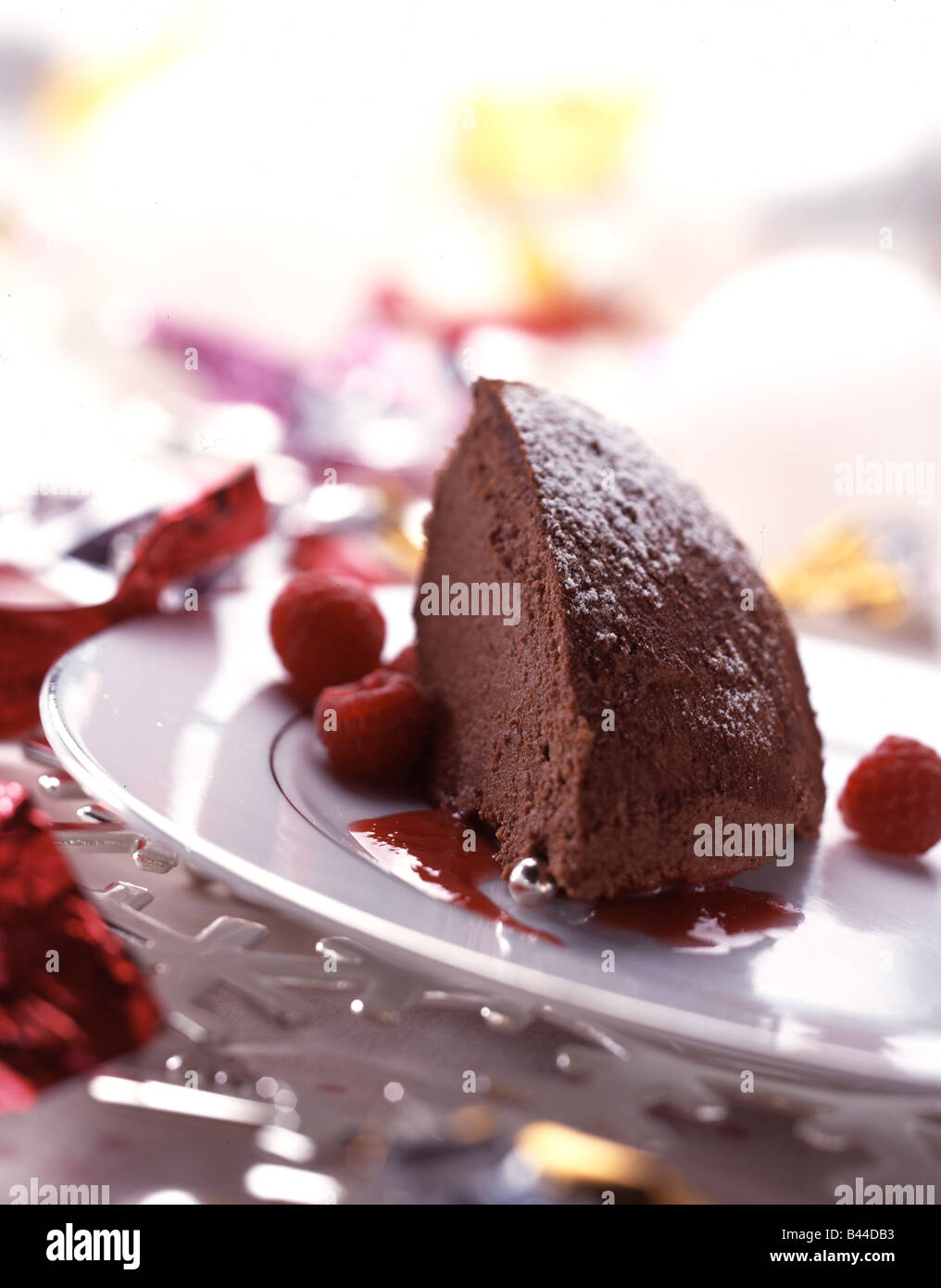 chocolate cake with raspberries Stock Photo - Alamy