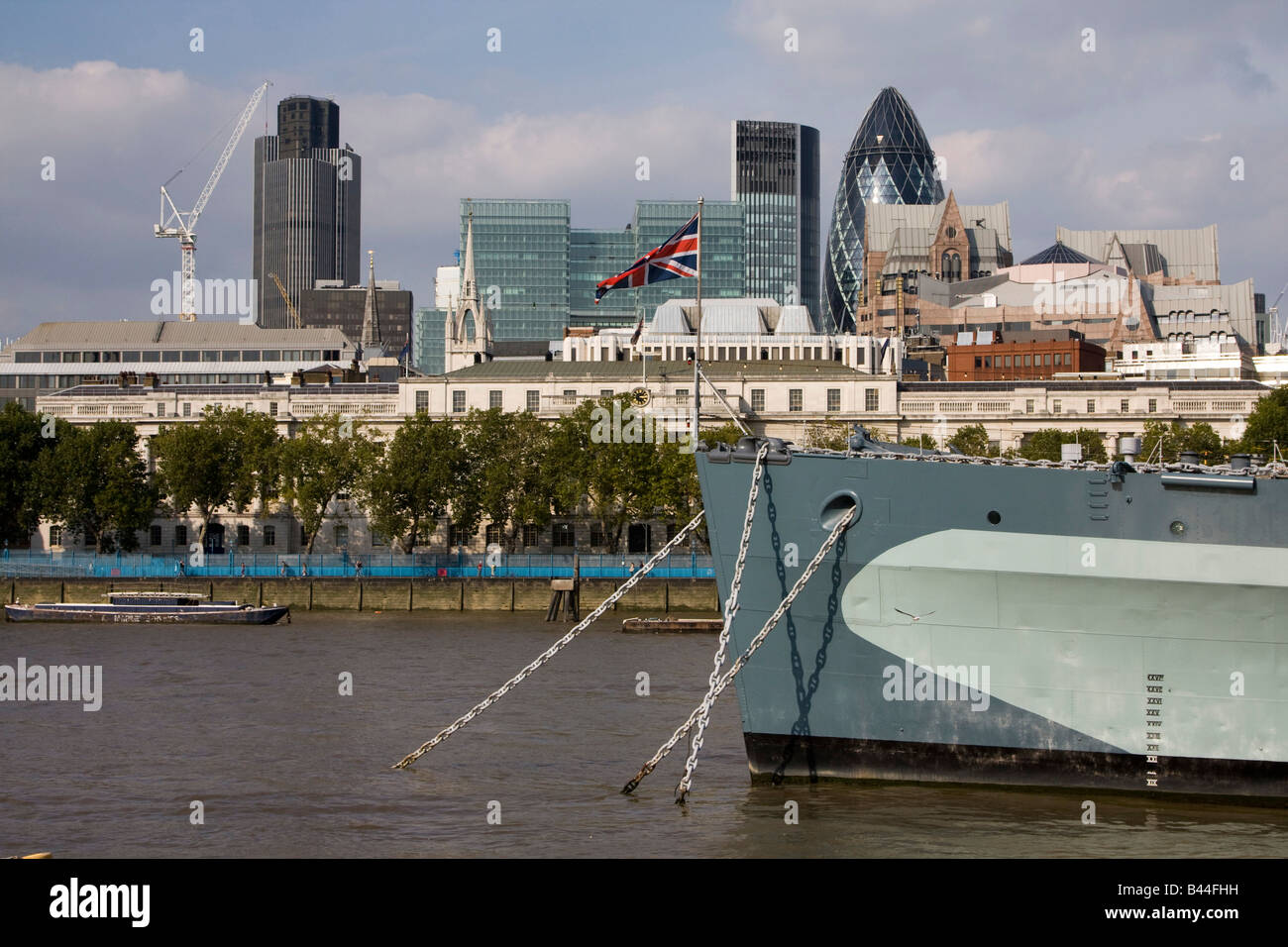 city of london hms belfast deck england uk gb Stock Photo - Alamy