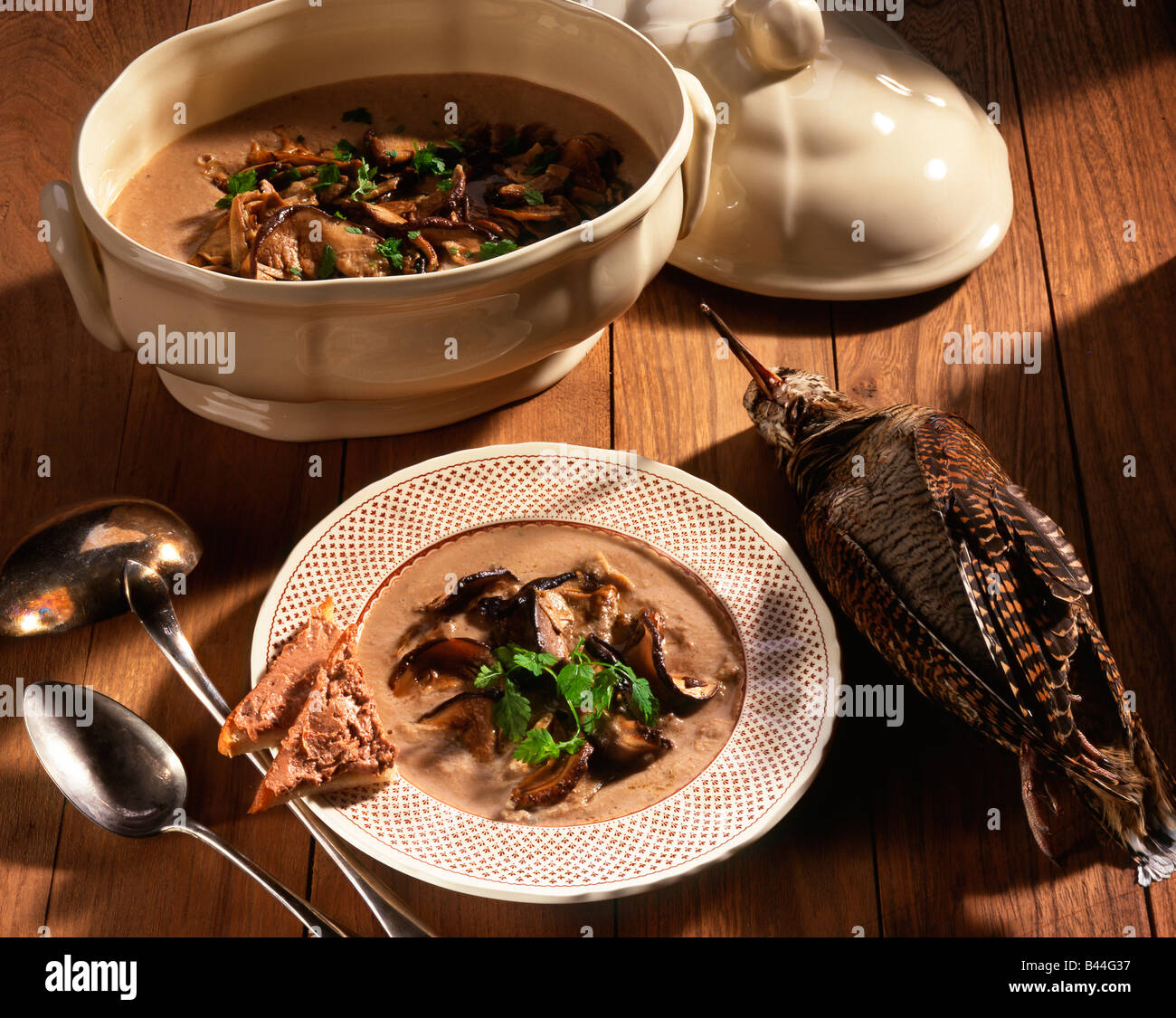 Cream of woodcock with ceps Stock Photo - Alamy