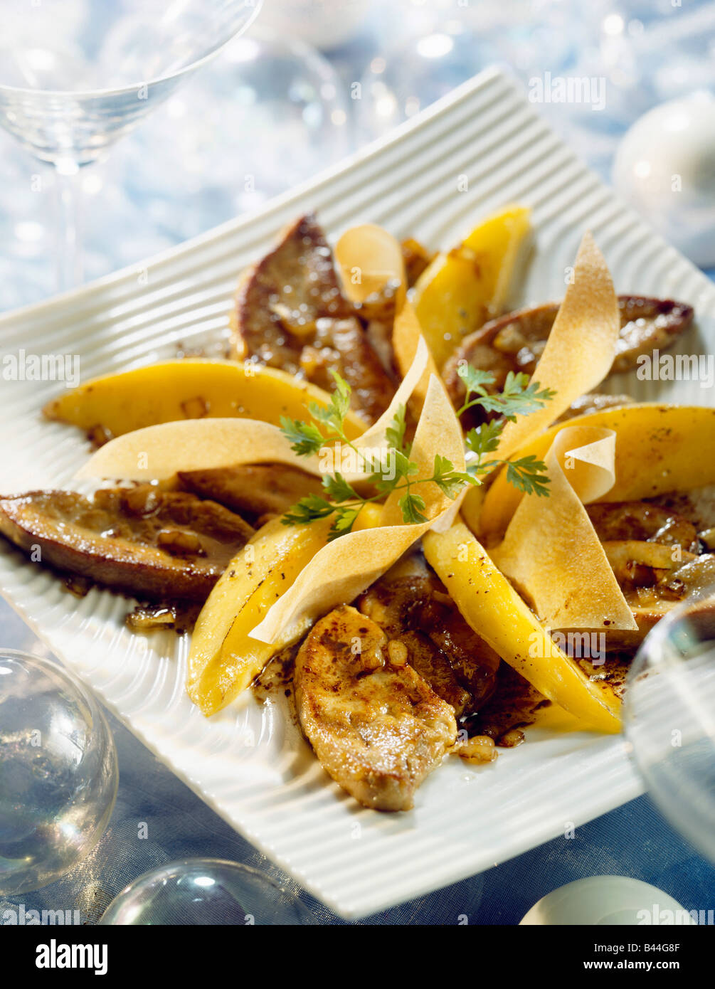 panfried foie gras with mango Stock Photo Alamy