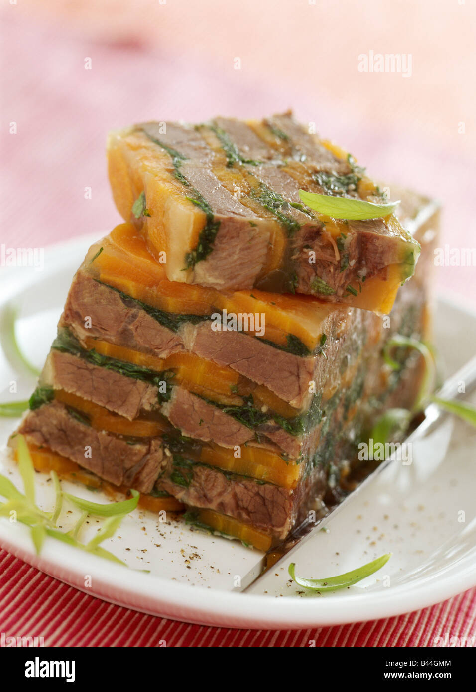 Beef and herb terrine Stock Photo