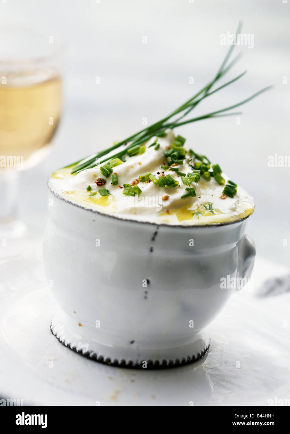 Fromage Blanc with chives Stock Photo - Alamy