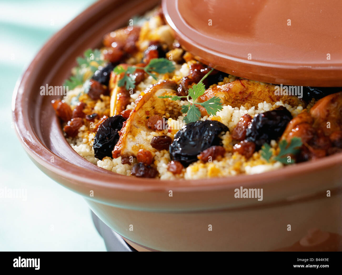 chicken, prune and almond tajine Stock Photo Alamy