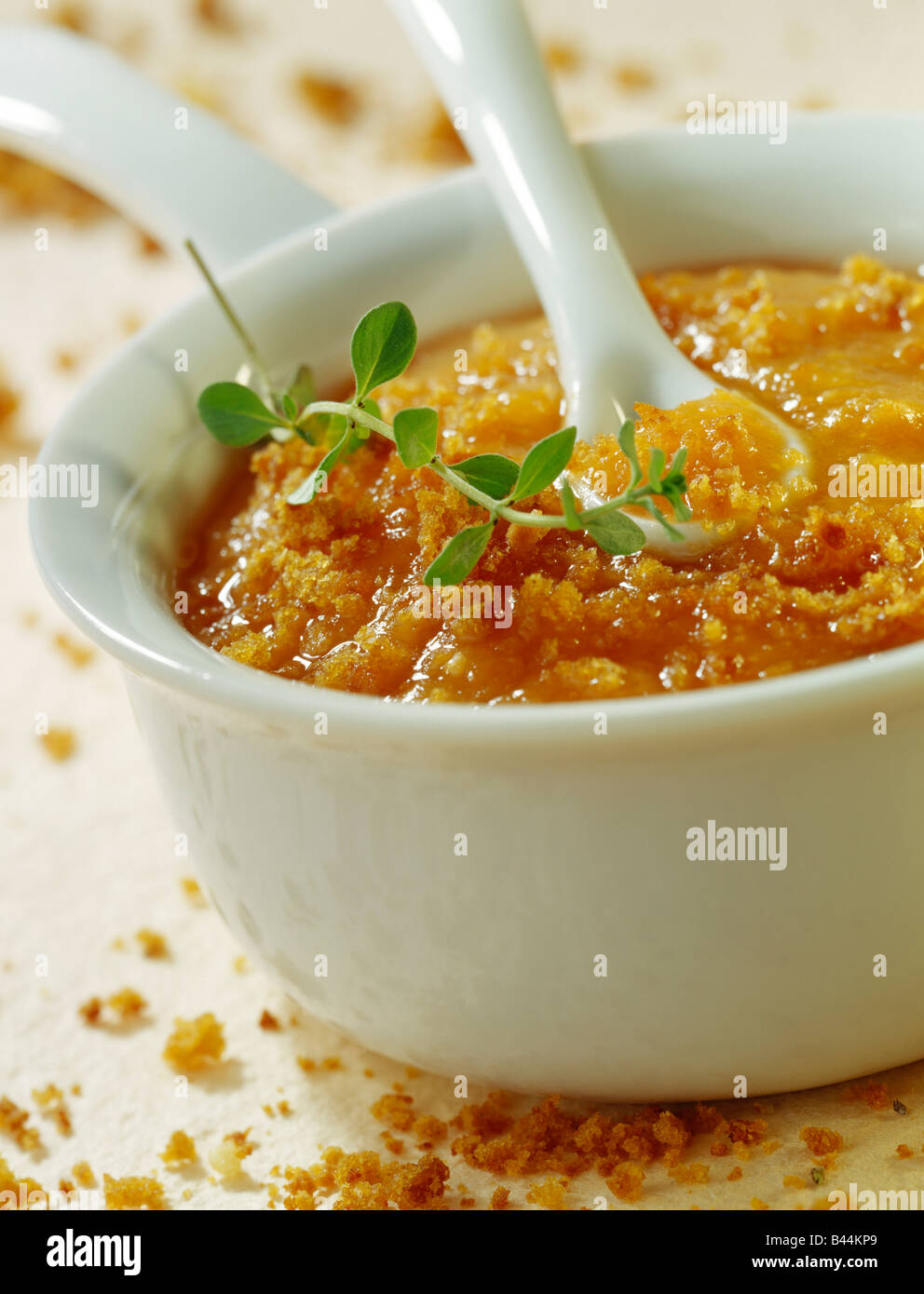 Stewed nectarines and fresh thyme Stock Photo Alamy