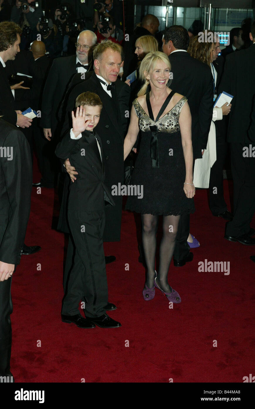Trudie Styler and Sting with their son arrive for the world premiere of the new James Bond film Casino Royale at the Odeon Stock Photo