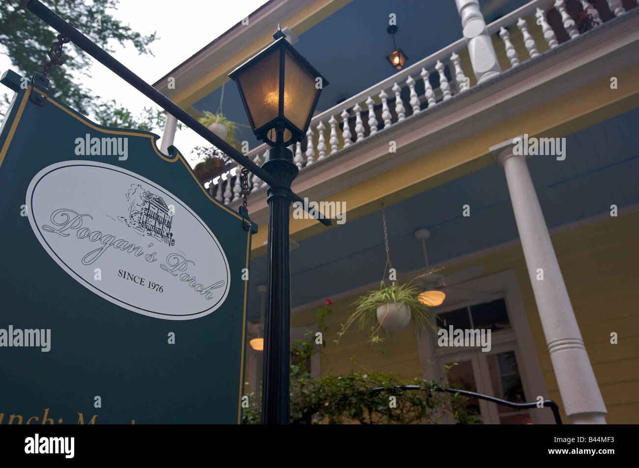 Sign marking Poogans Porch restaurant in Charleston SC Stock Photo Alamy