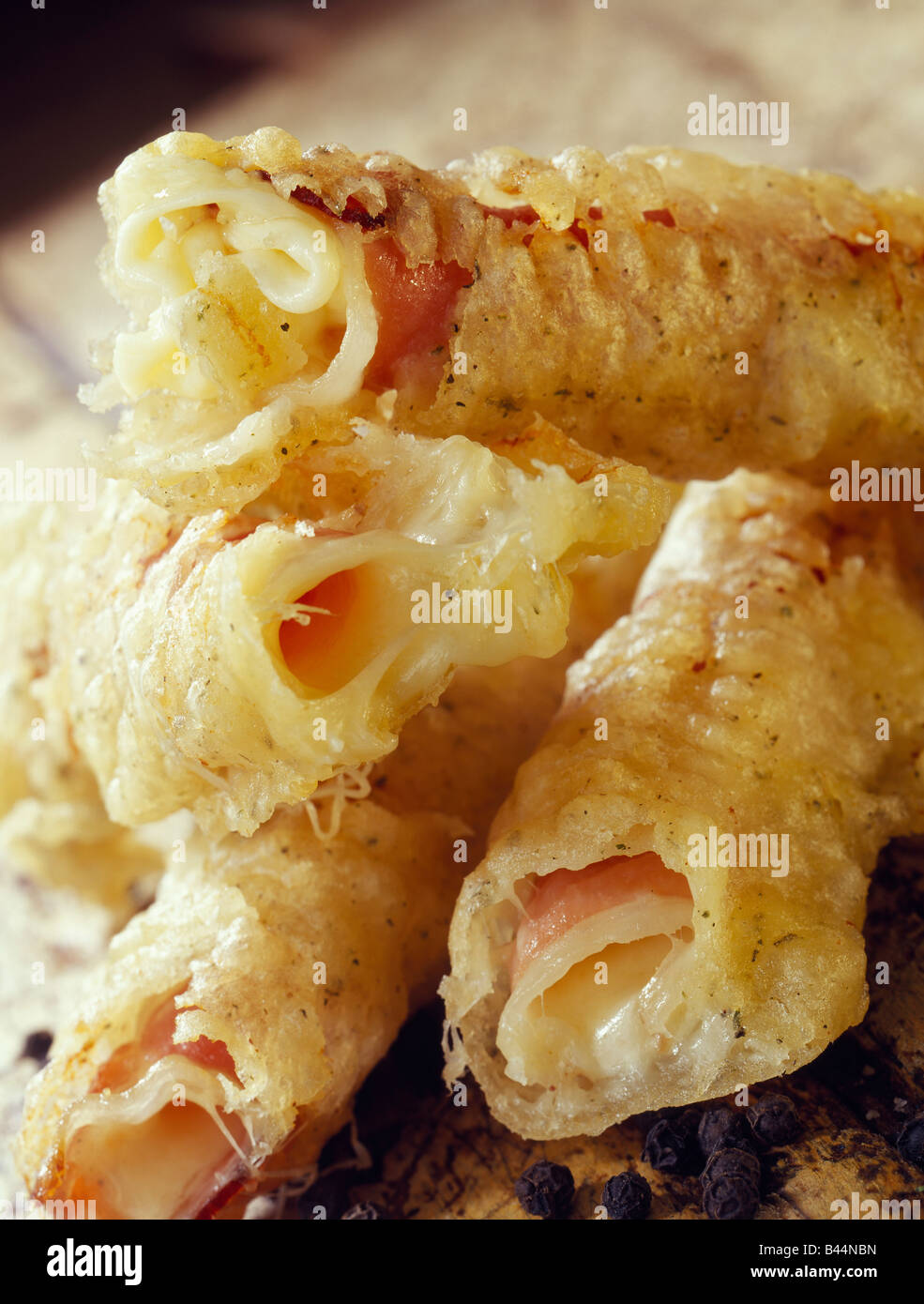 ham and cheese fritters Stock Photo Alamy