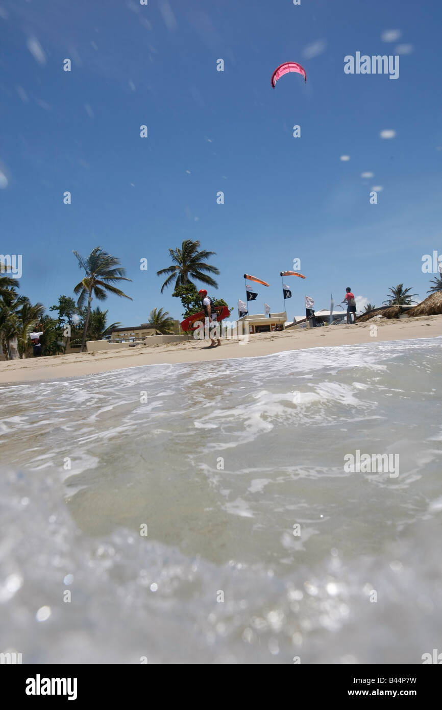 kite boarding at kite beach in the Dominican Republic Stock Photo Alamy