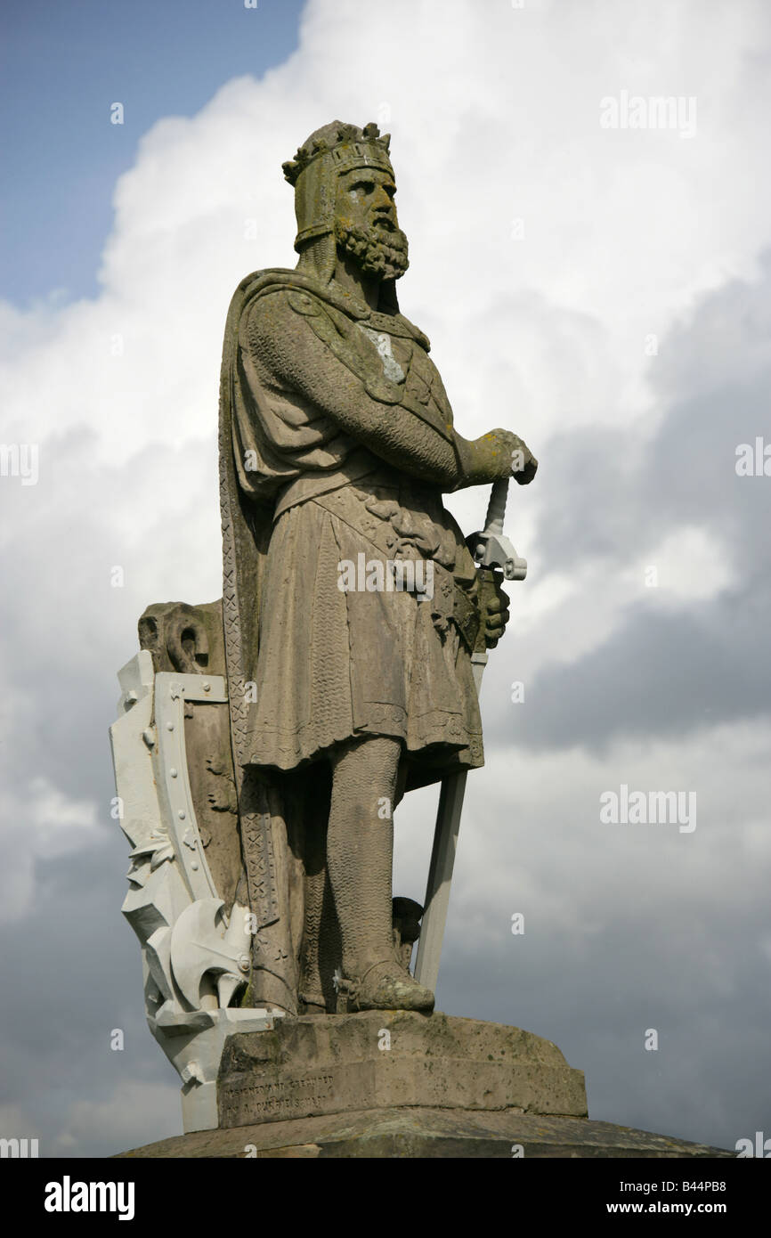 City of Stirling, Scotland. Sculpted by Andrew Currie, the King Robert the Bruce Monument at Stirling Castle Esplanade. Stock Photo