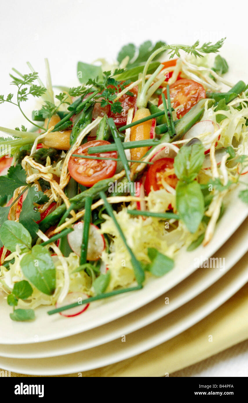 Mixed salad with soya dressing Stock Photo Alamy