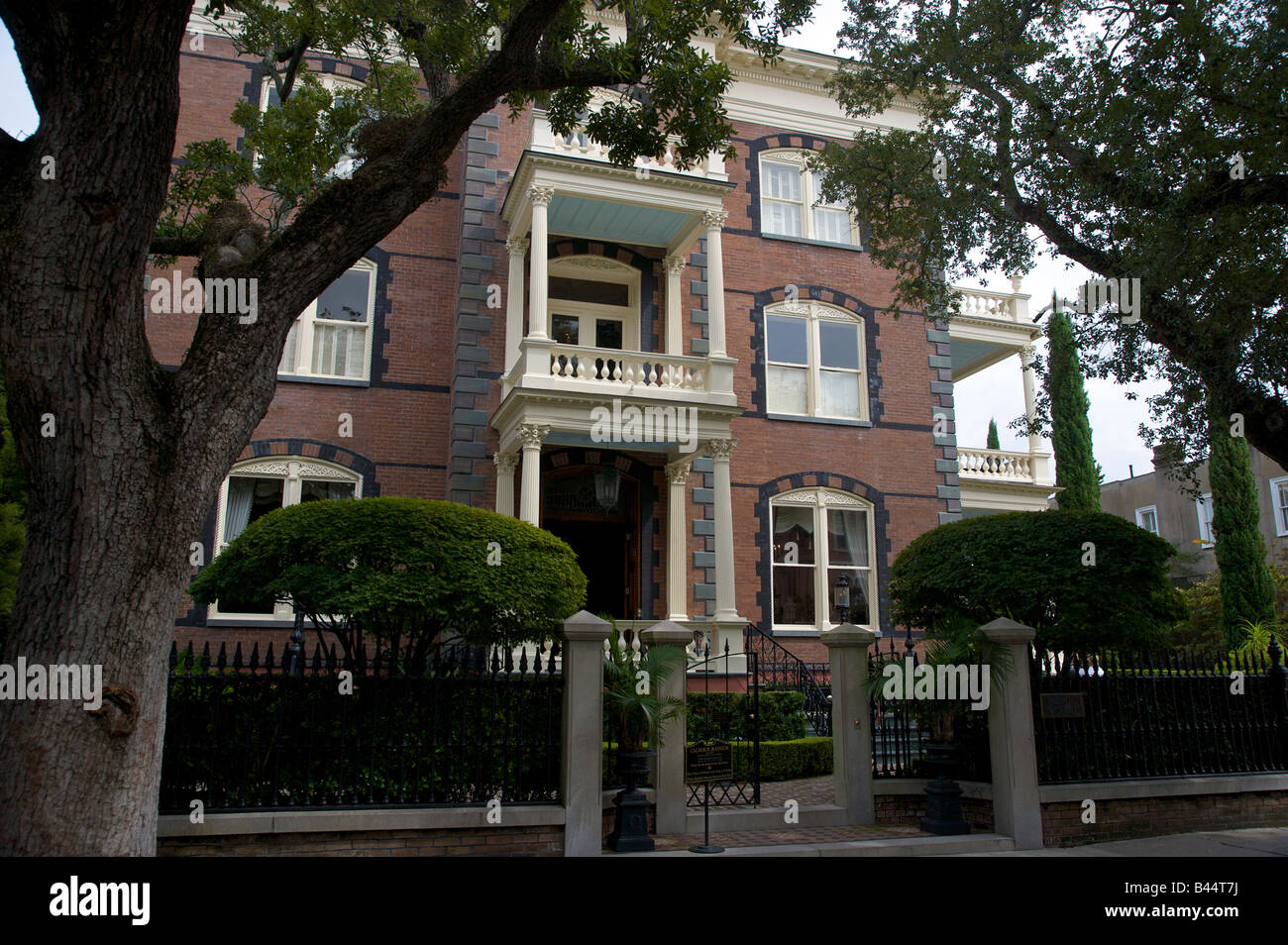 Front entry of the Calhoun Mansion on Meeting Street in Charleston SC