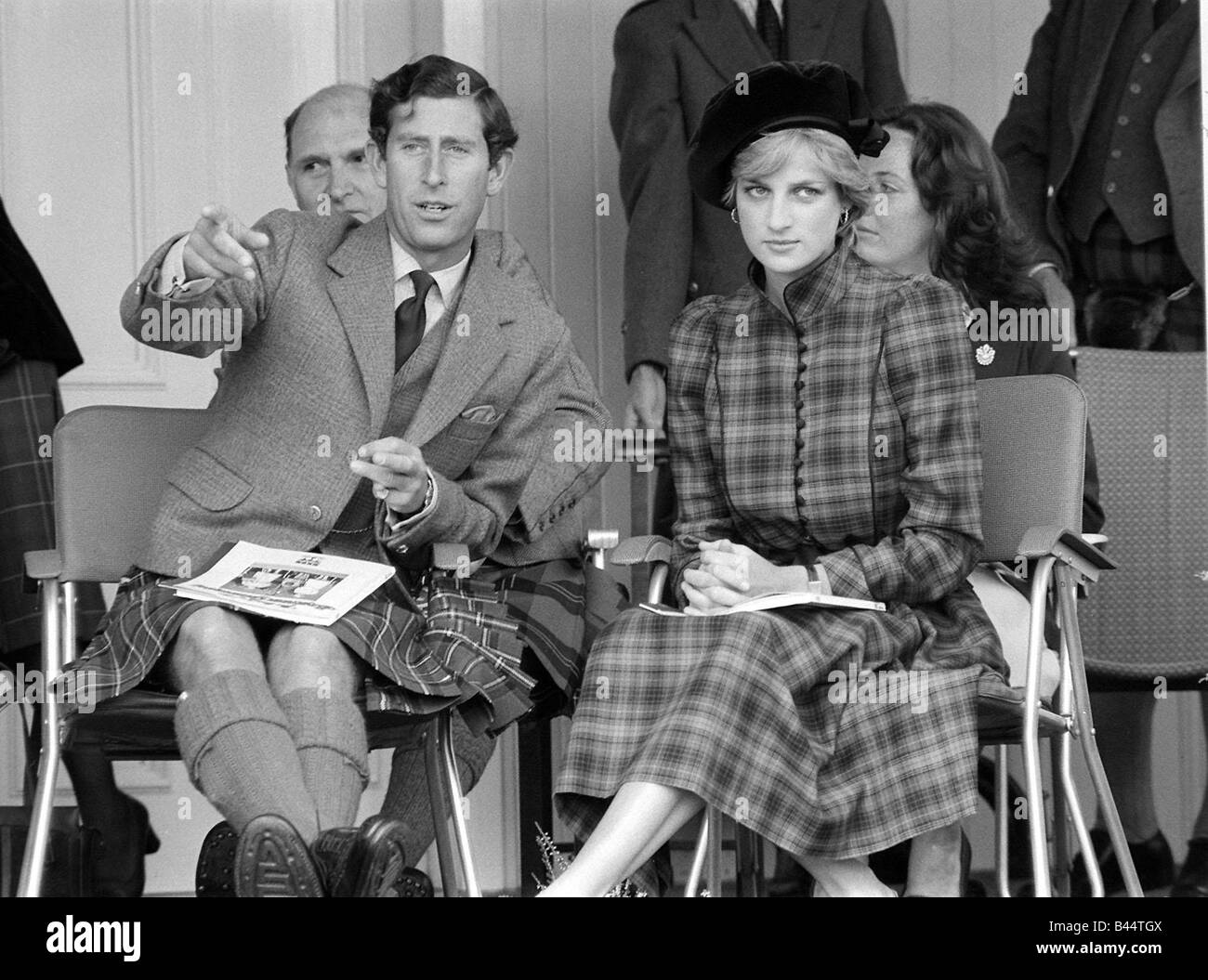 Prince Charles and Princess Diana September 1981 Royalty at the Braemar for the Highland games Stock Photo