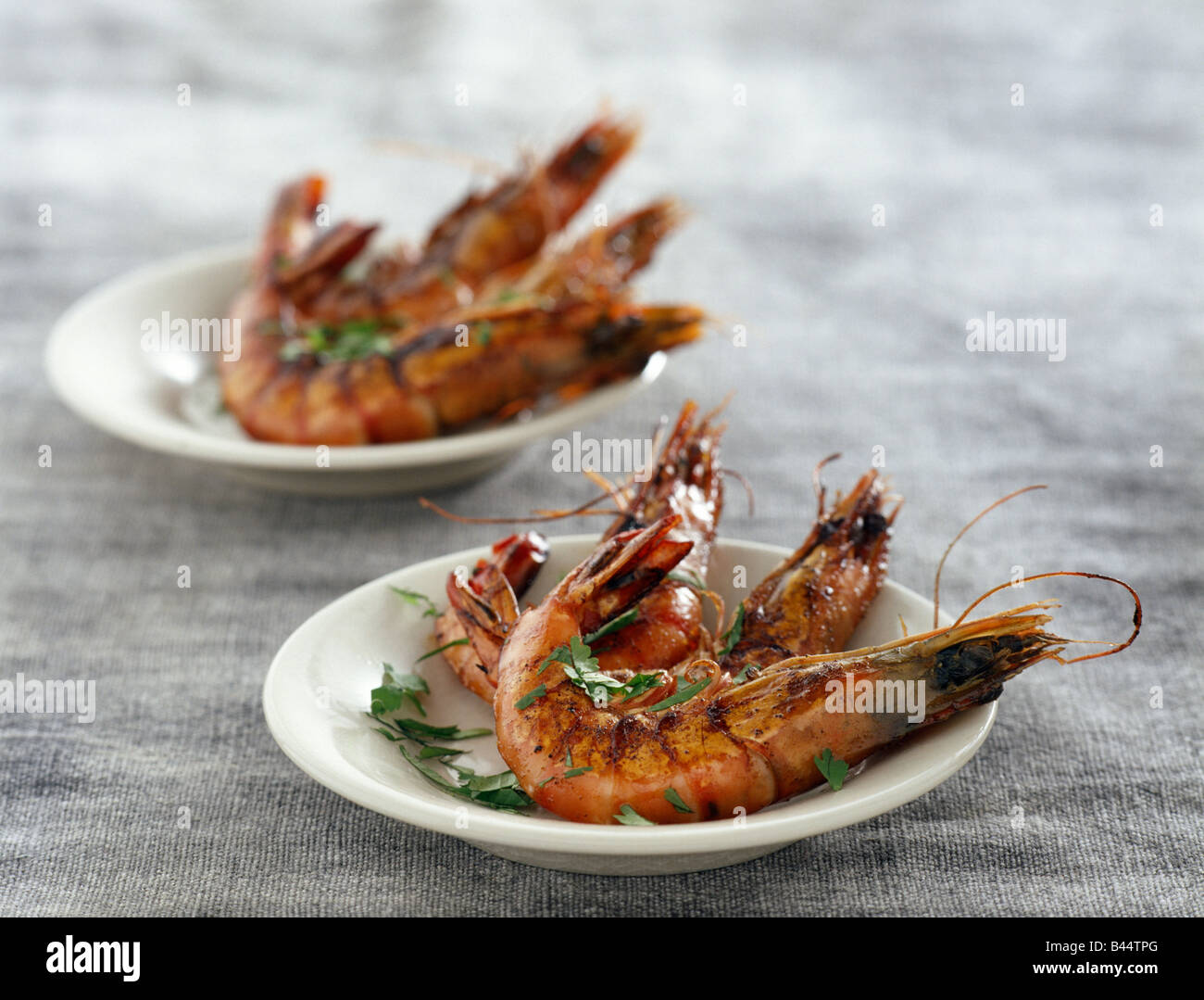 gamba prawns with coriander Stock Photo Alamy