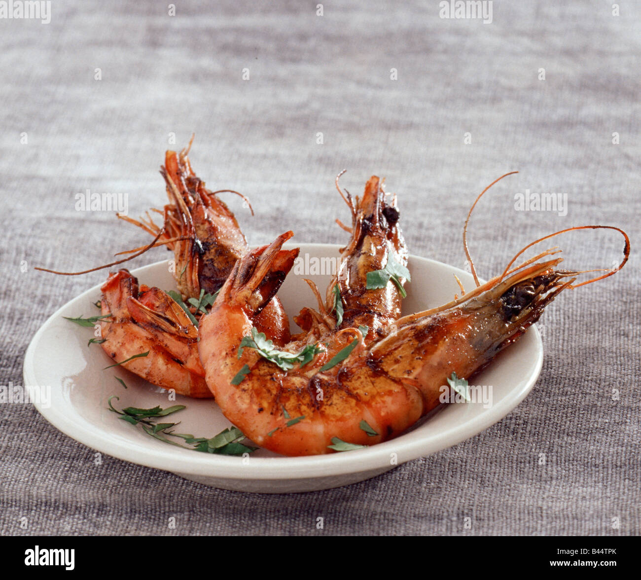 gamba prawns with coriander Stock Photo Alamy