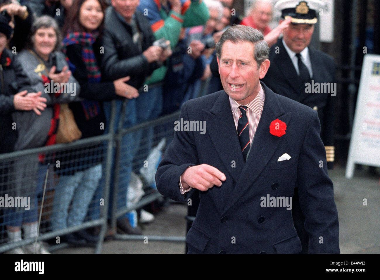 Prince Charles June 1998 At tower pier near tower bridge Stock Photo