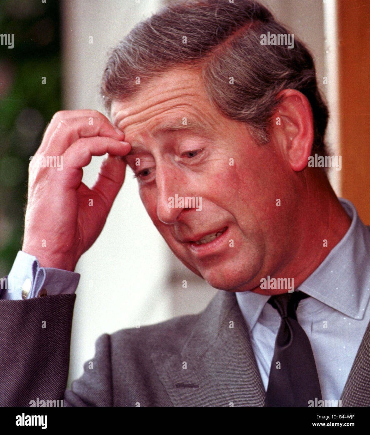Prince Charles visits Omagh in Northern Ireland August 1998 A thoughtful Prince Charles in Omagh Stock Photo