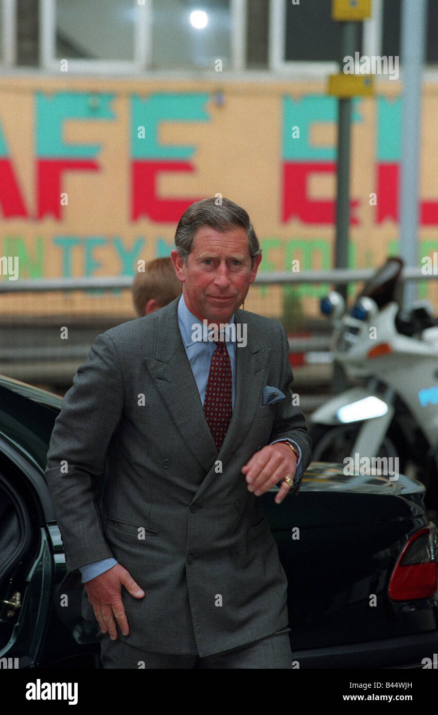 Prince Charles August 1998 Getting out of car Stock Photo