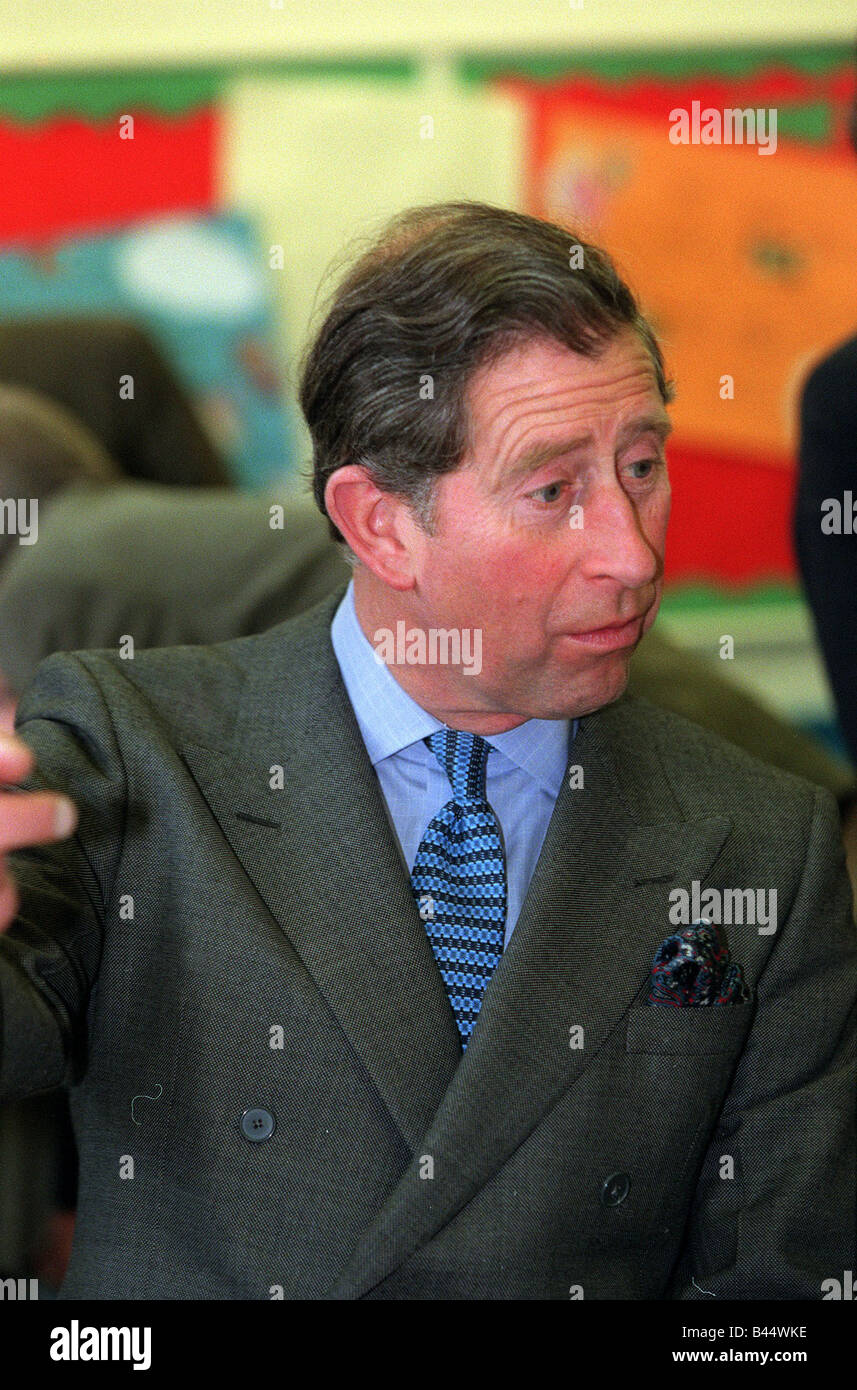 Prince Charles December 1998 Visting a school in Norwich Stock Photo