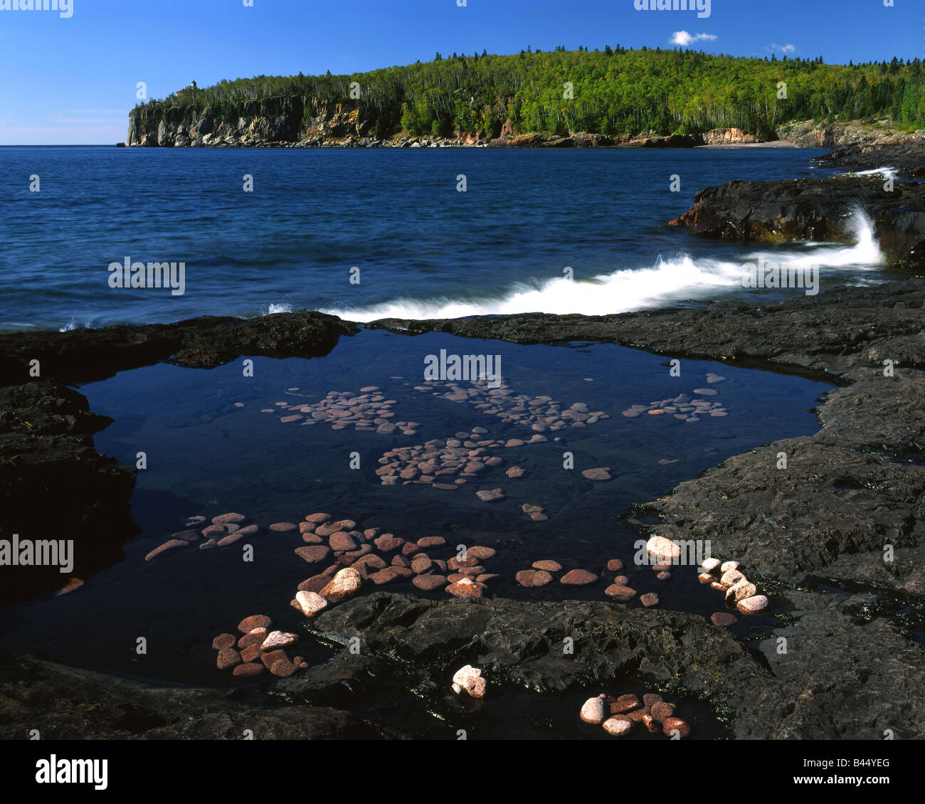 Shores of Lake Superior, Minnesota USA, by Willard Clay/Dembinsky Photo Assoc Stock Photo