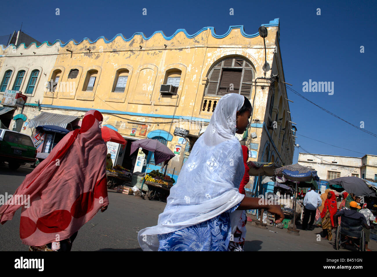 The streets of Djibouti City, Djibouti Stock Photo