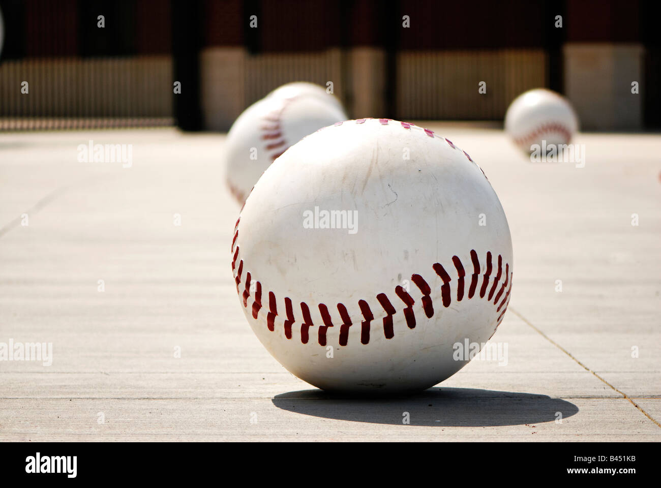 Baseball parking barriers in front of a sports complex Stock Photo