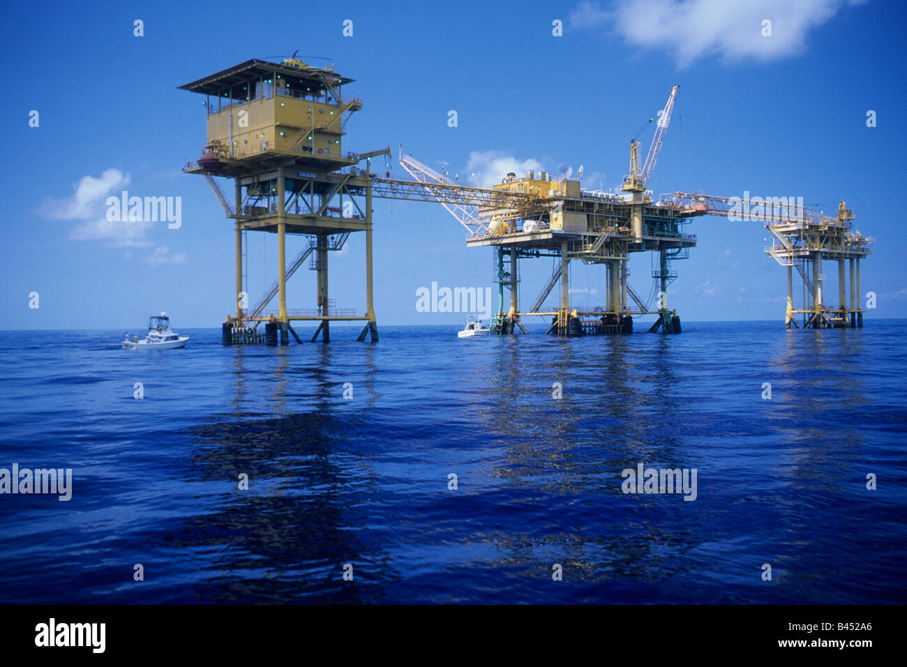 Oil platforms Gulf of Mexico USA Stock Photo Alamy