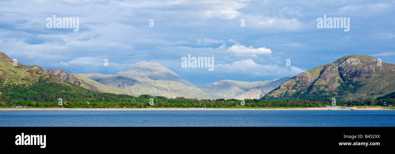 Scenic mountain lanscape and eastern end of Loch Na Keal Isle of Mull Scotland Stock Photo