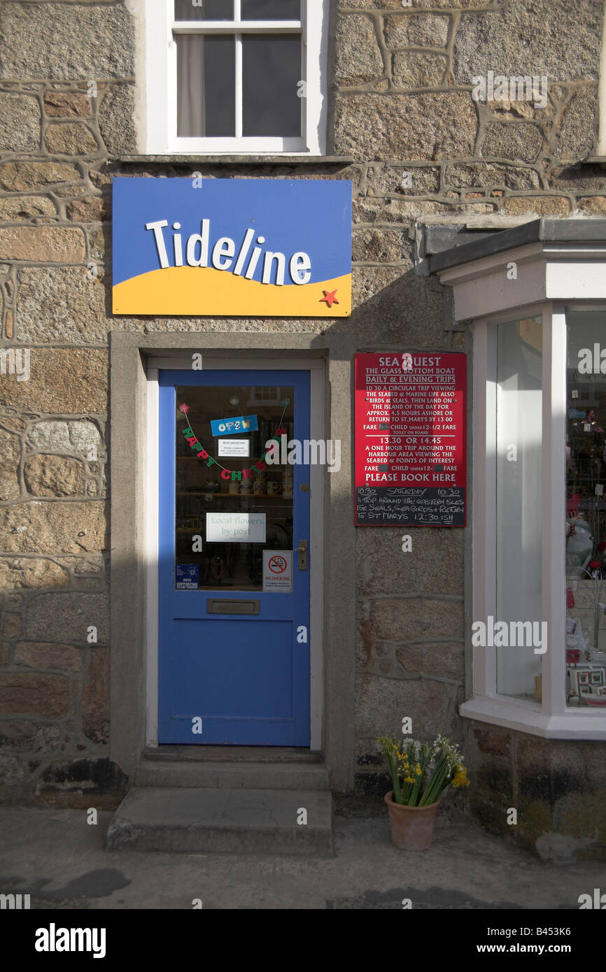 Tideline Gift Shop Hugh Town St Mary s Isles of Scilly UK Stock Photo