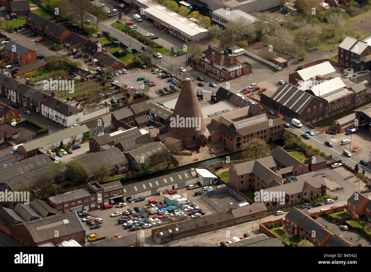 An aerial view of the Red House Glass Cone in Wordsley Stourbridge