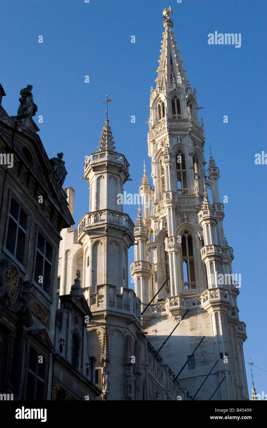 The central square of the Grand Place in Brussels, capital of Belgium in Europe photographed in Autumn Stock Photo