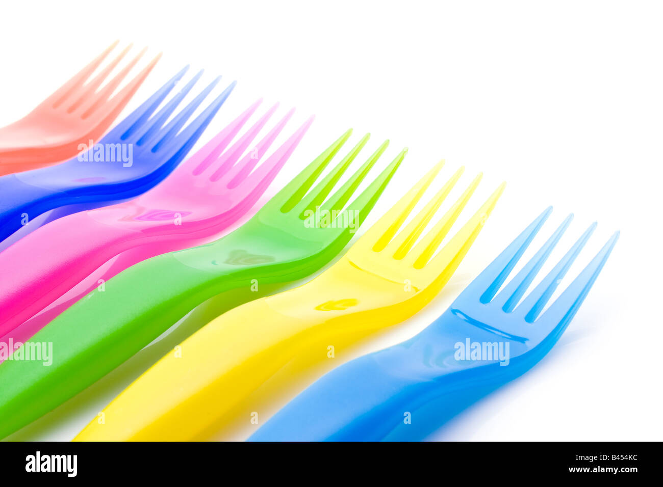 Colorful plastic forks Stock Photo Alamy