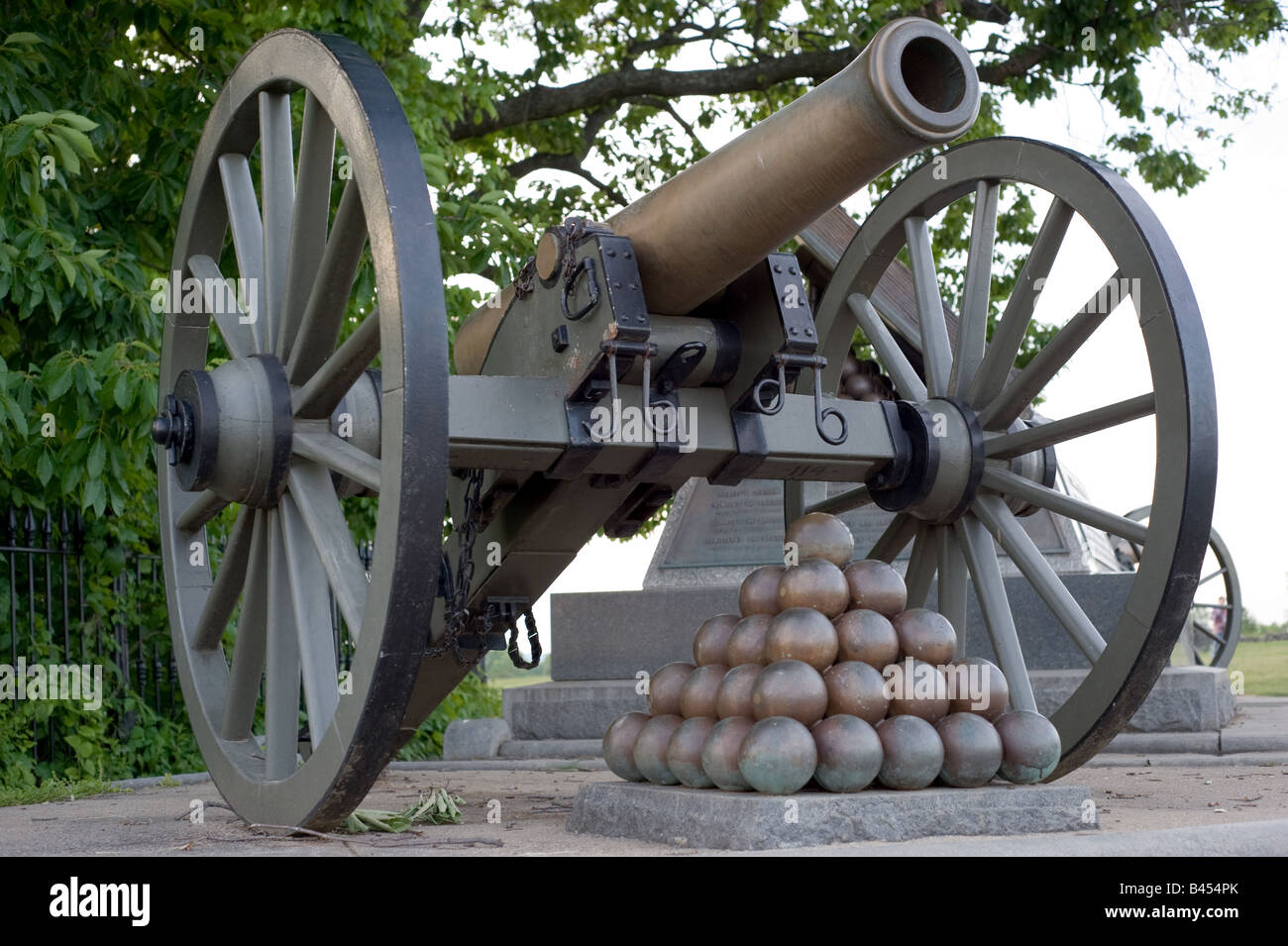 Cannon and cannonballs in Gettysburg Stock Photo