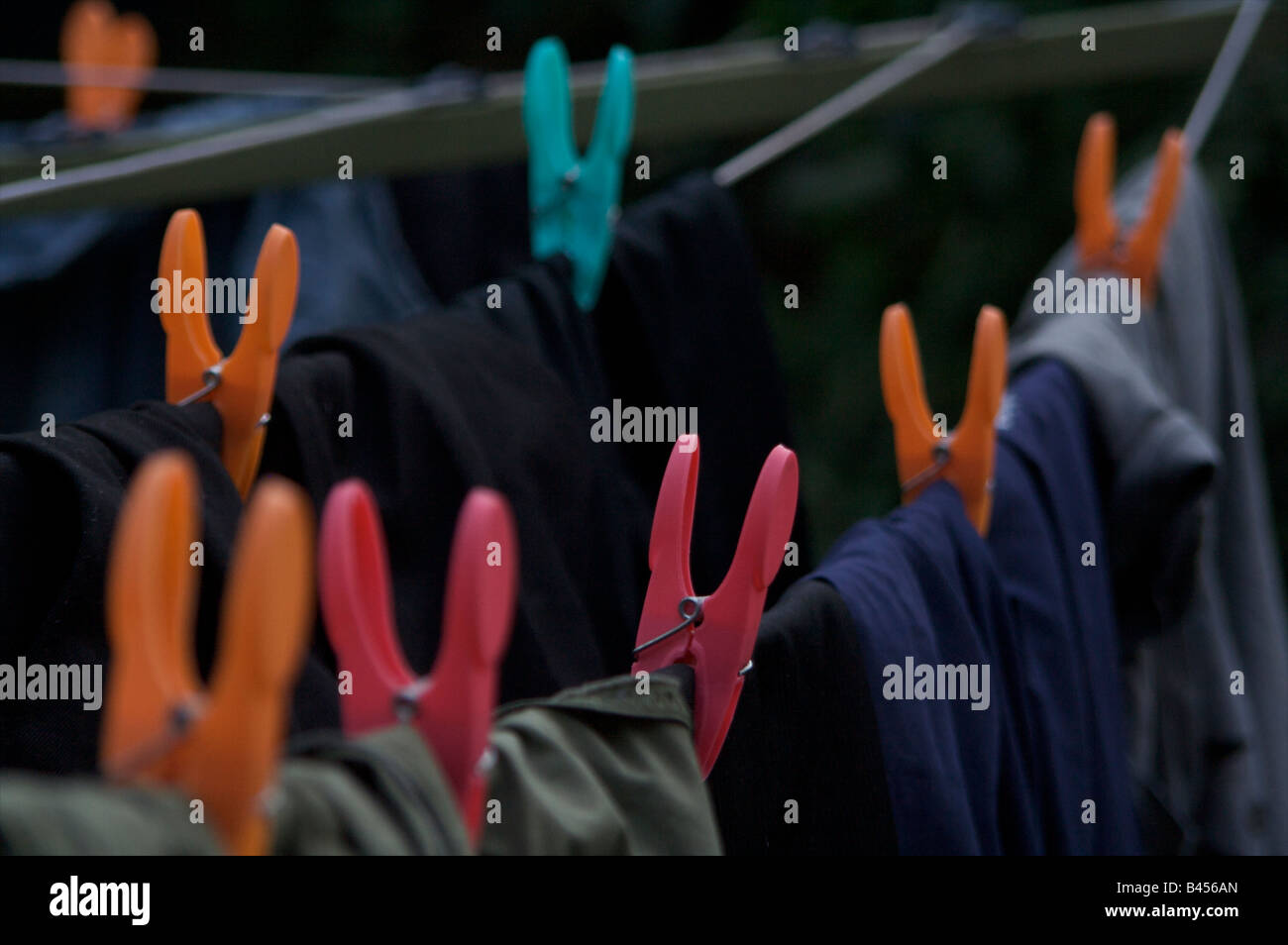 clothes peg washing line clean drying Stock Photo Alamy