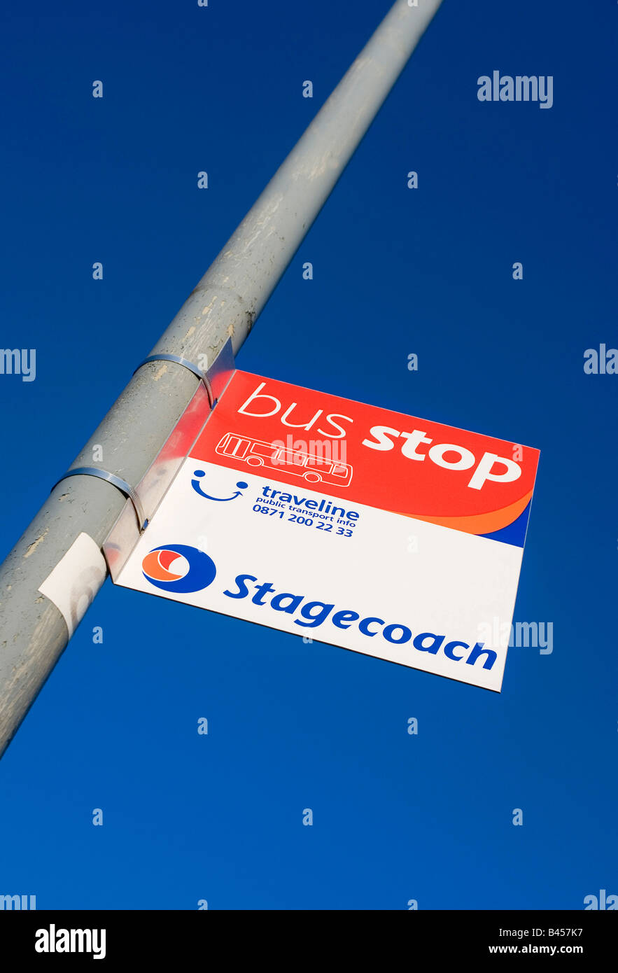 Stagecoach bus stop Stock Photo