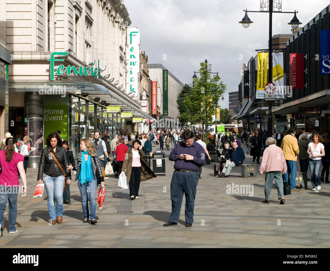 Northumberland Street, Newcastle Upon Tyne, main shopping street, North East England Stock Photo