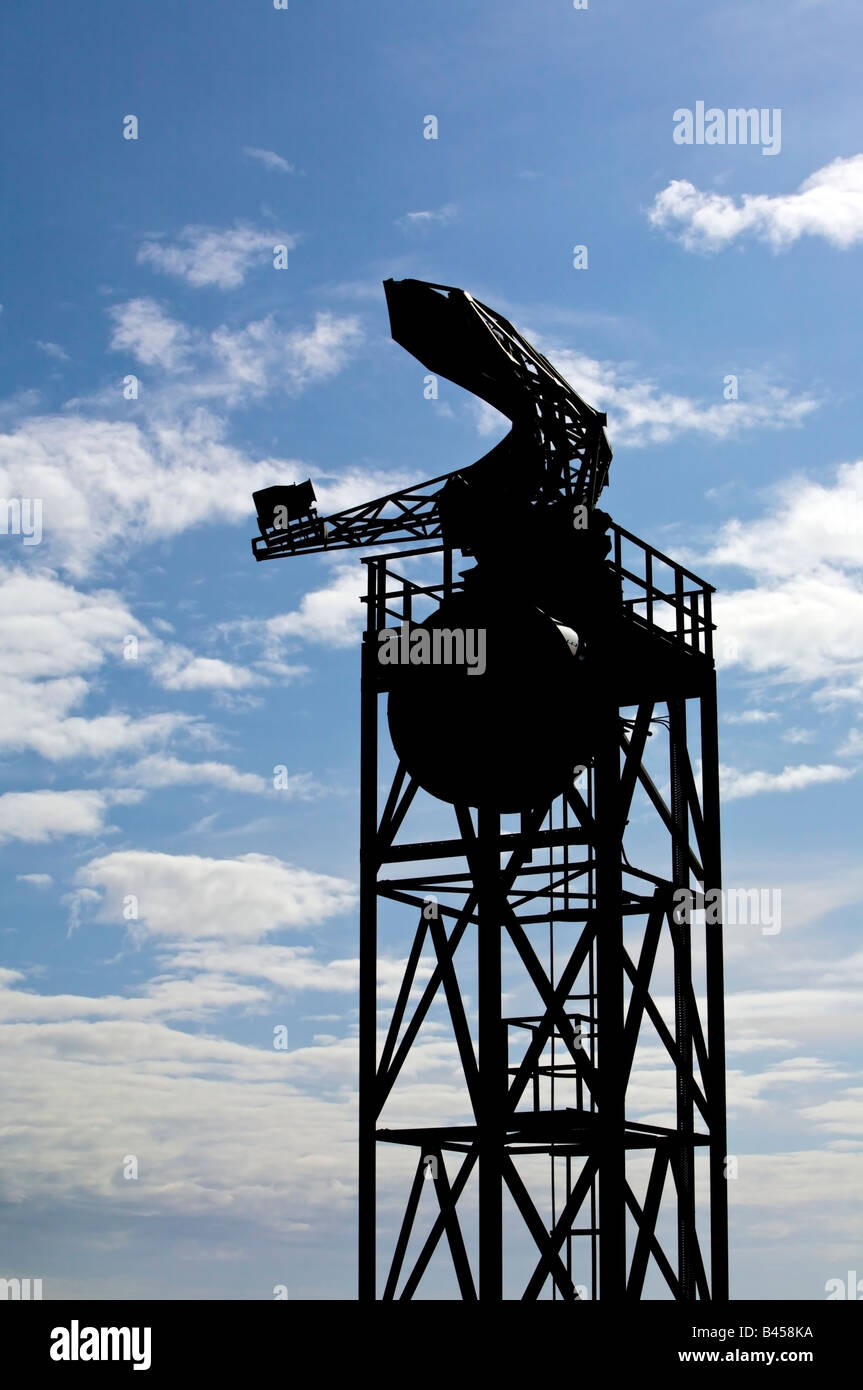 Silhouette of a Radar Tower at Coastguard Lane Hastings England UK Stock Photo