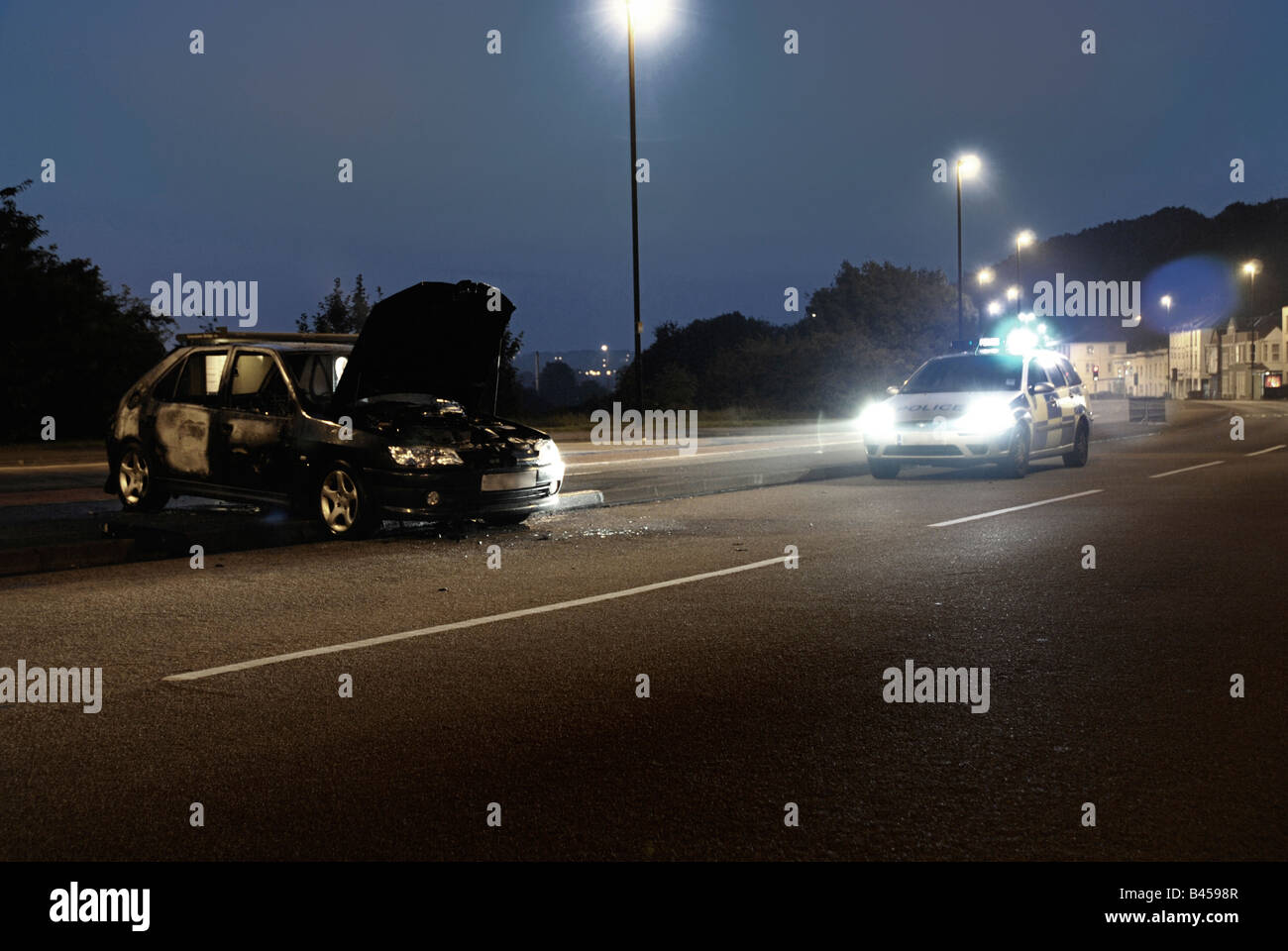 Wrecked police car hi-res stock photography and images - Alamy
