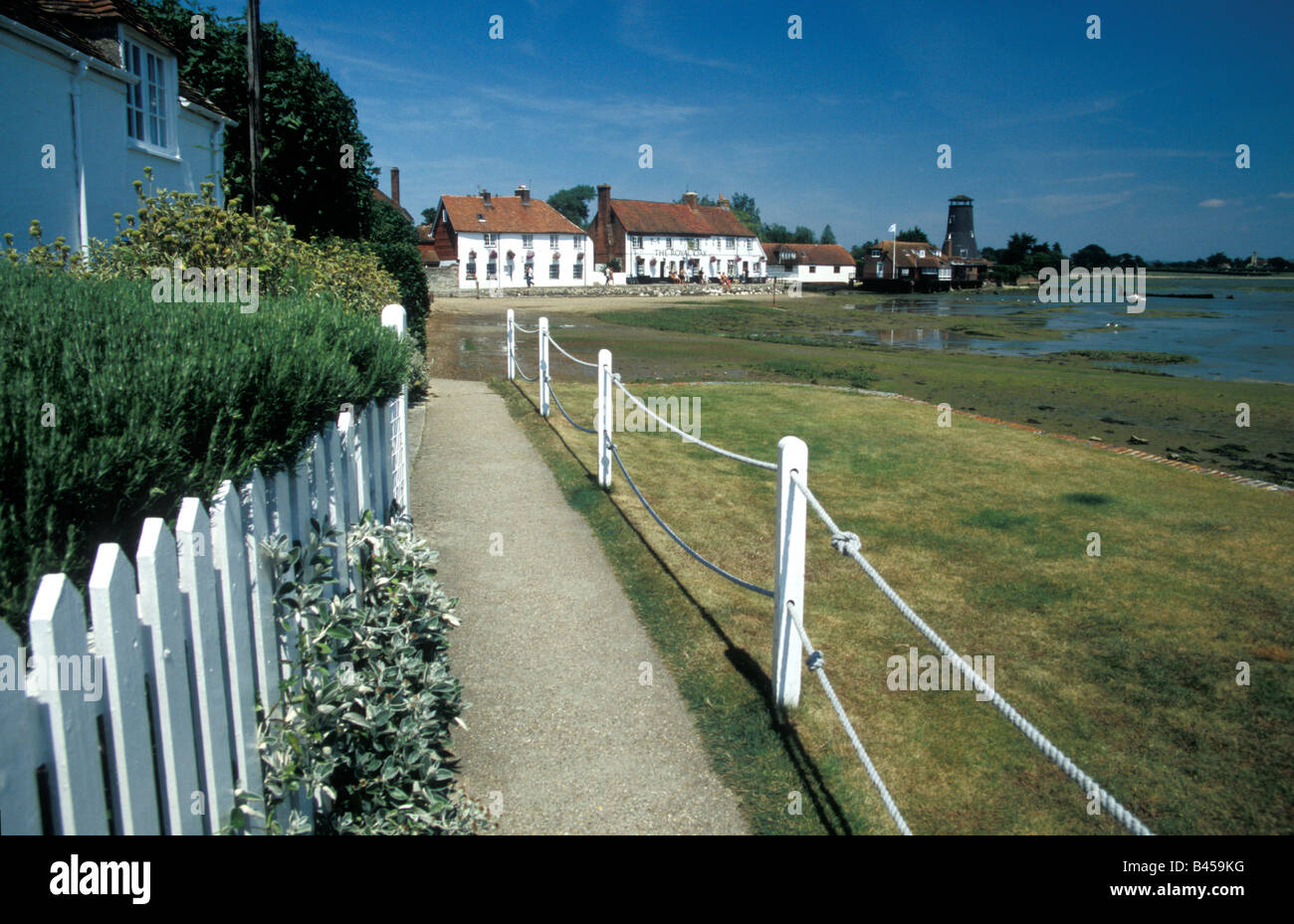 the harbour and walkway at Langstone, Hayling Island Hampshire Stock
